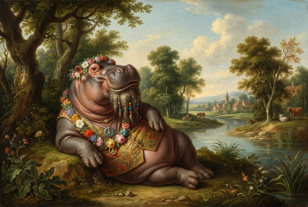 Hippy Potamus print